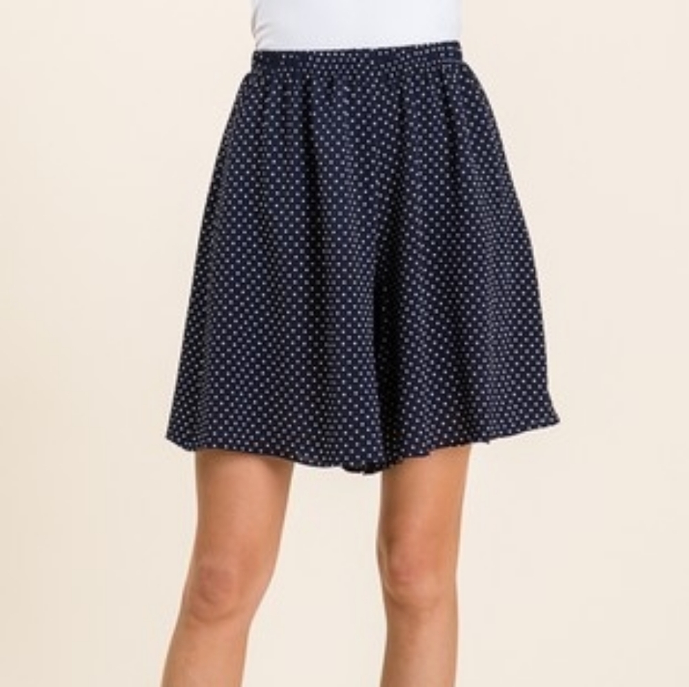 Navy polka dot shorts